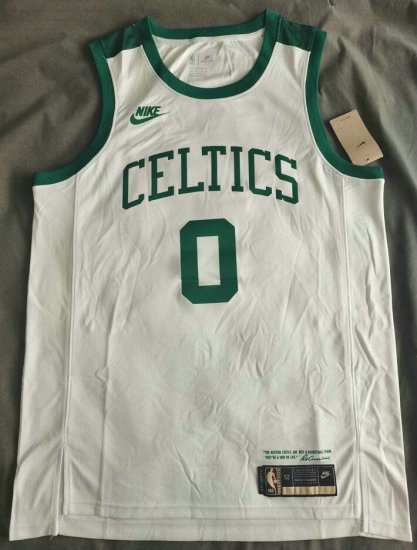 Maillot de Basket #0 Tatum Celtics 75th Anniversary Blanc Imprimé